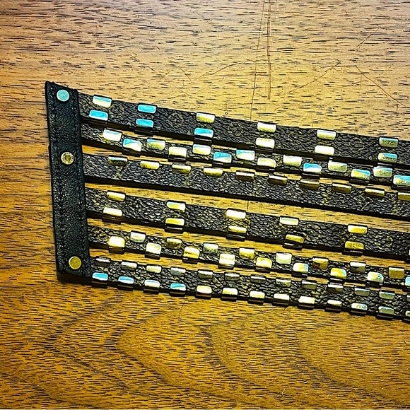 Authentic Vuitton Rare 6 Strap Monogram Silver Hardware Runway Cuff Bracelet - Picture 8 of 9